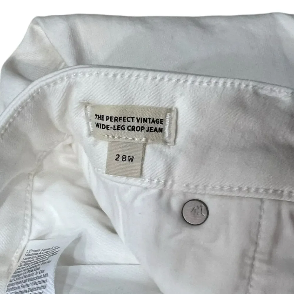 Madewell White The Perfect Vintage Wide Leg Crop Jeans 28W